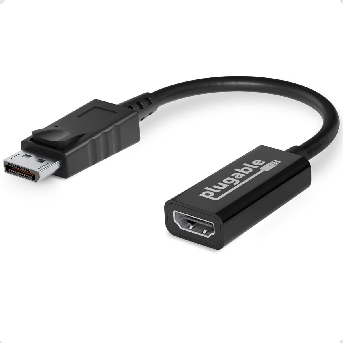Plugable Active DisplayPort to HDMI Adapter, 4K@60Hz, Uni-Directional, Driverless