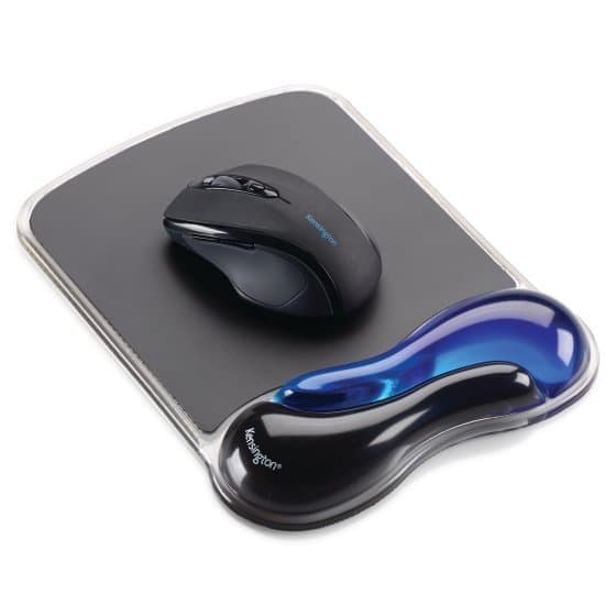 Kensington DUO Gel Wave M Wrist Rest, Black/Blue, 38.1 × 238.8 mm