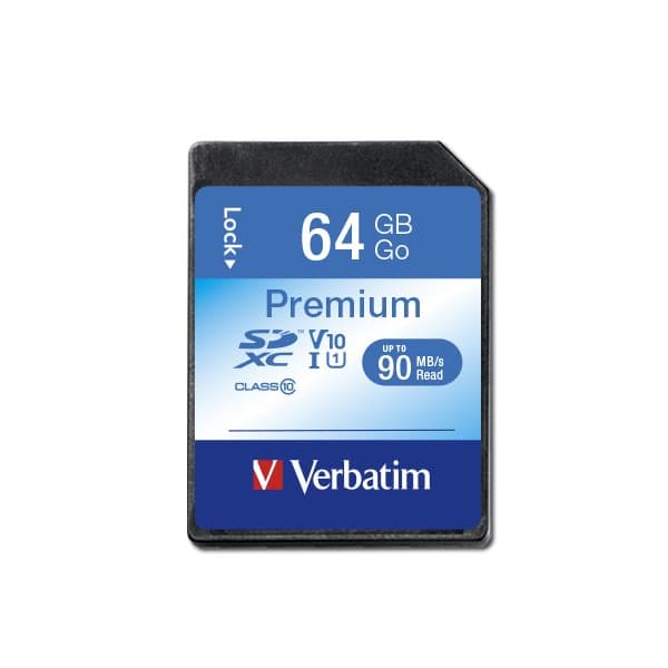 Verbatim 64GB Premium Sdxc Memory Card Uhs-I V10 U1 Class 10