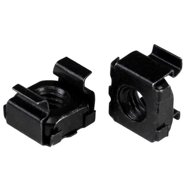StarTech M6 Steel Cage Nuts, Black, 50-Pack, Server Rack, TAA Compliant