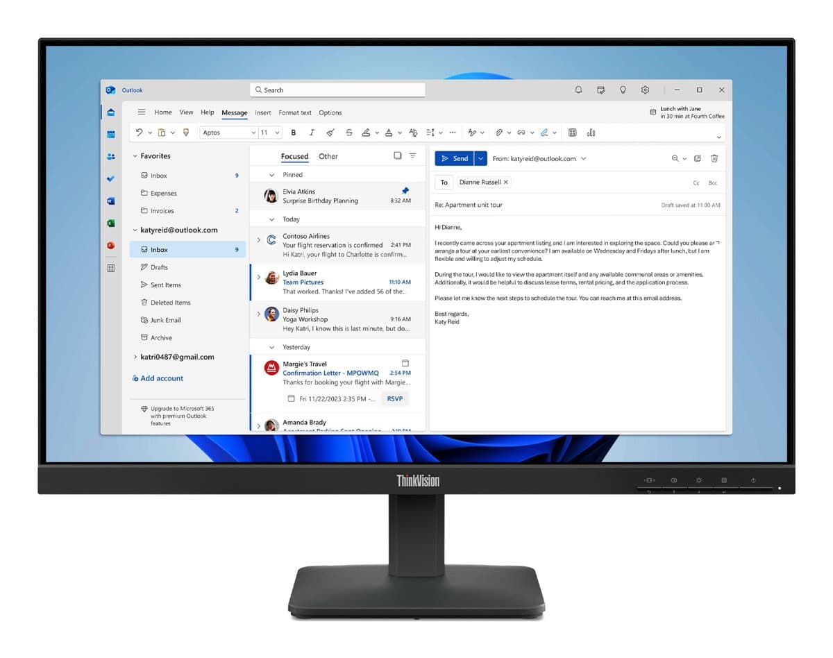 Lenovo ThinkVision S24-4e, 23.8" Full HD, 1920×1080, 6ms Response, LED