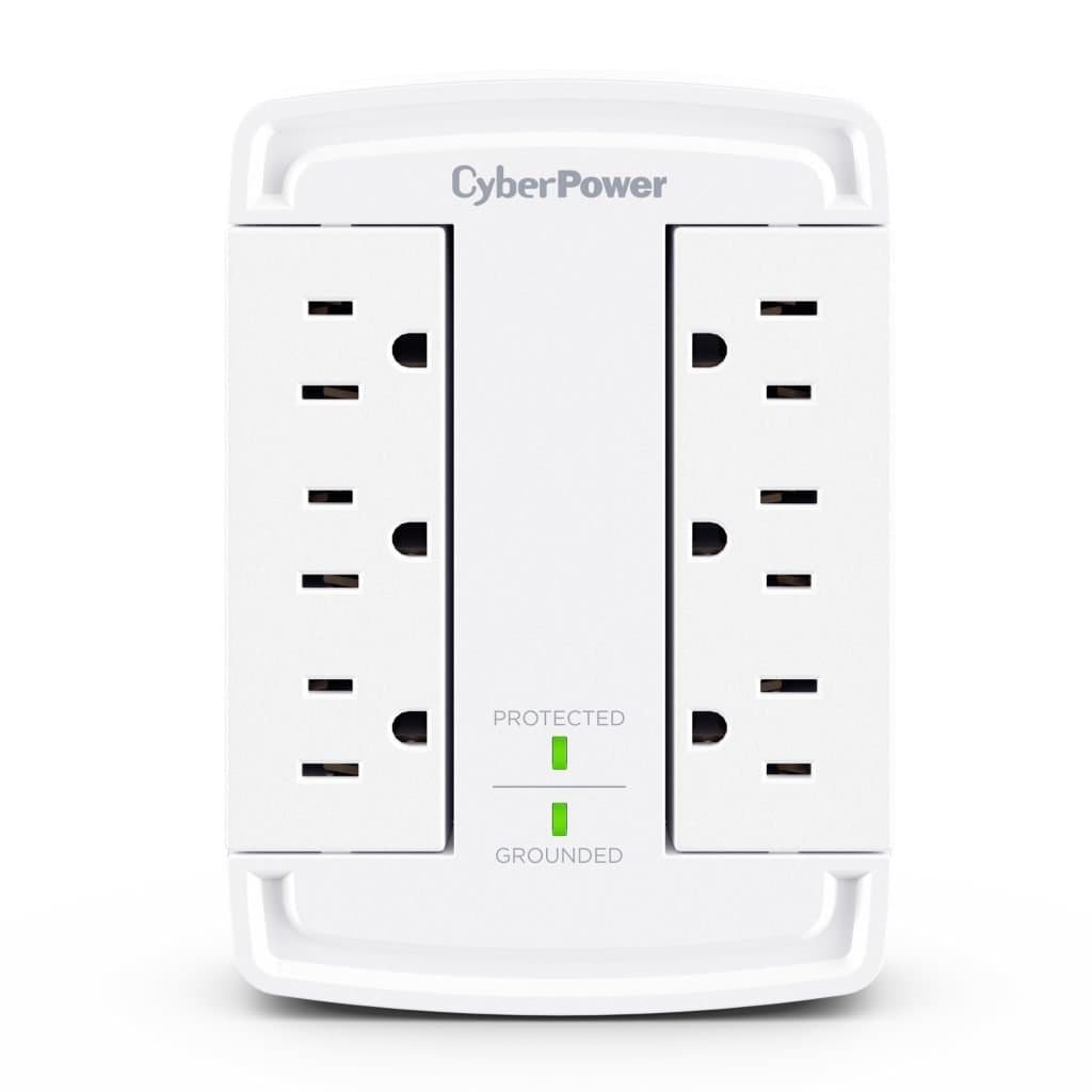 CyberPower CSB6WS 1800J Surge Protector, 6 AC Outlets, Wall Tap