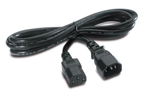 APC Power Cord, C13 to C14 Connectors, 2.5m, 90–250V, 10A