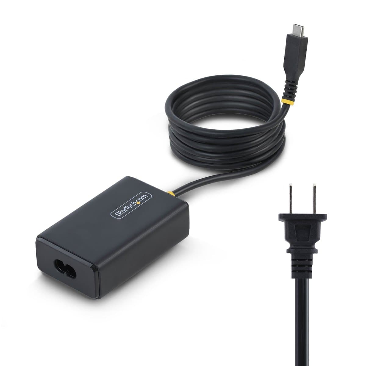 StarTech 65W USB-C Laptop Charger, 5ft Tethered Cable, 100-240V Input