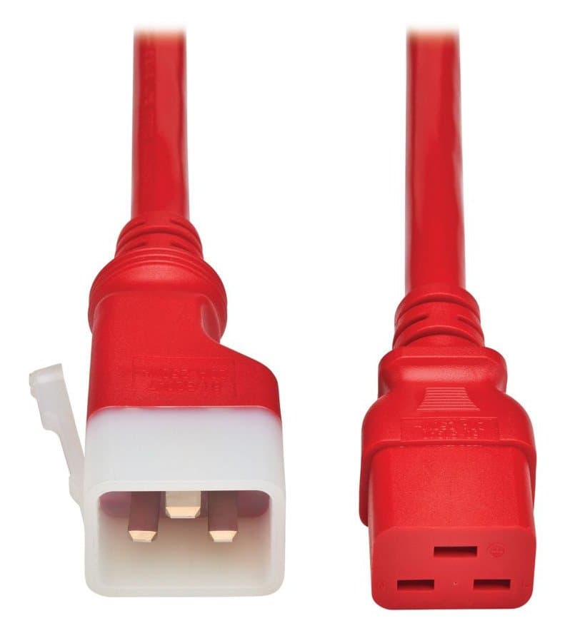 Eaton PDU Power Cord C19 P-Lock Lite C20 20A 250V 12AWG 6ft Red 6-Pack