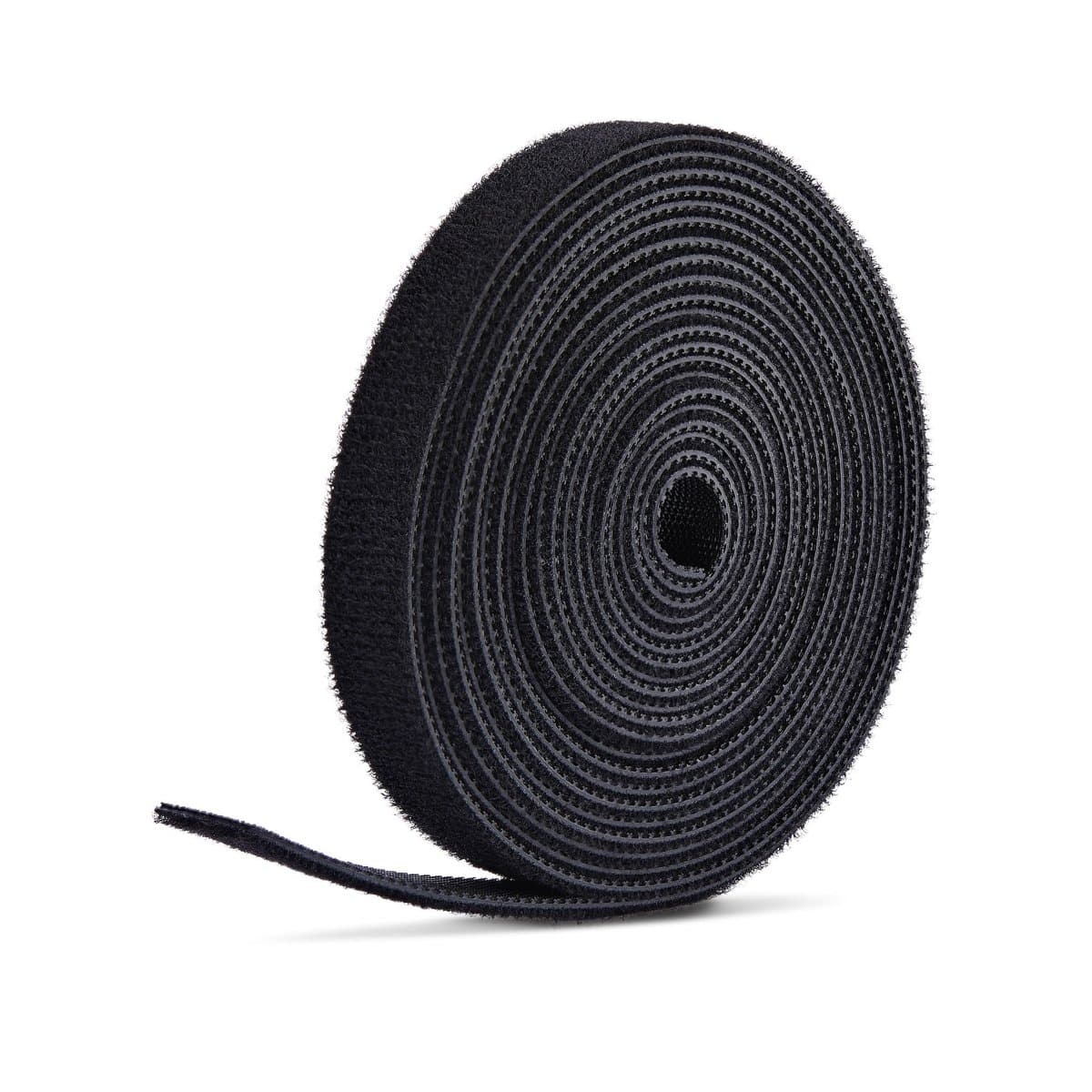 StarTech Hook and Loop Cable Tie Roll, 75ft, 0.5in Wide, Black