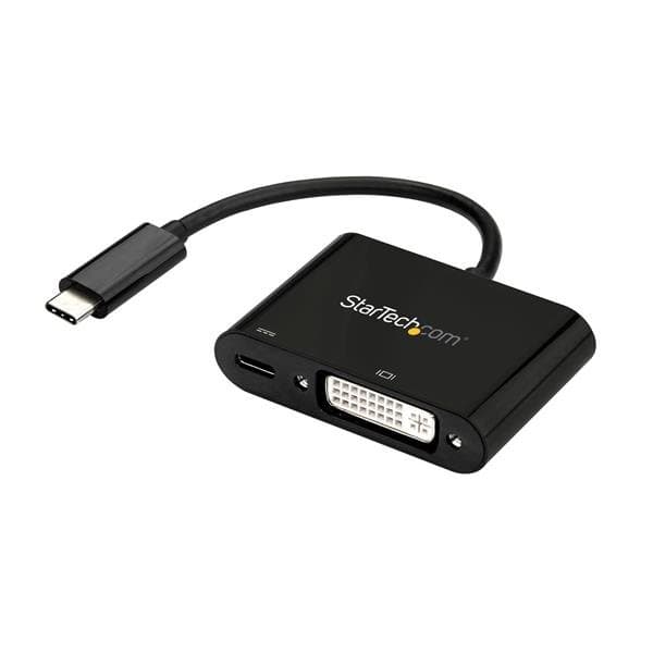 StarTech USB-C to DVI Adapter, 1080p, 60W Power Delivery, Thunderbolt 3
