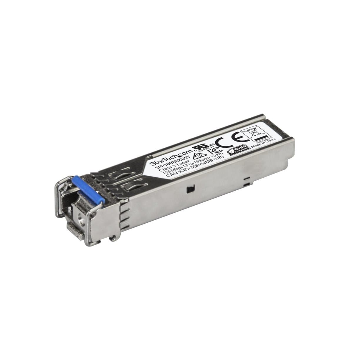 StarTech 100BASE-BX SFP Transceiver, Single Mode Fiber, LC Connector, 100 Mbps, 10 km