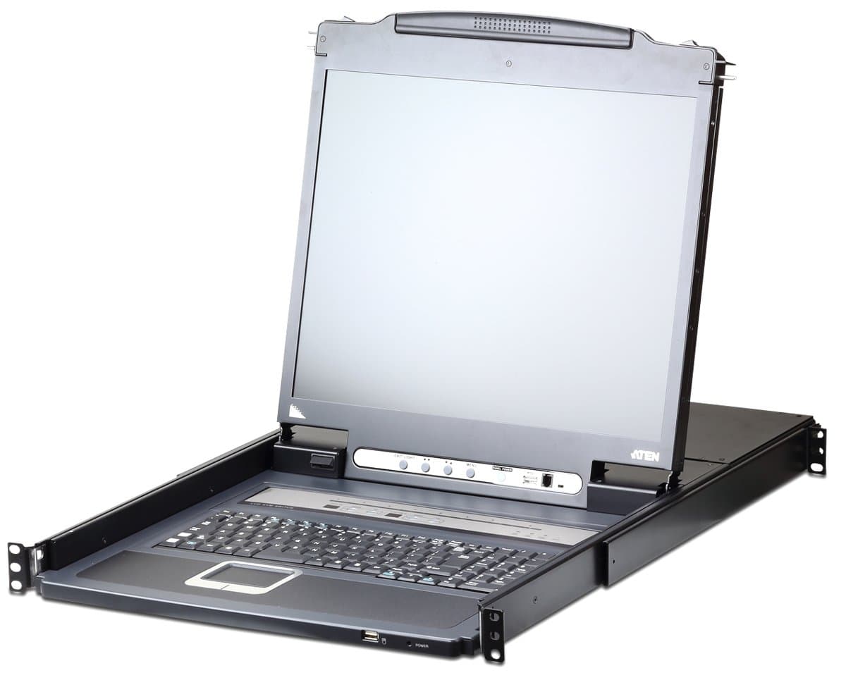 ATEN CL5708IN 8-Port Full HD KVM Switch, 1920×1200, 19" LCD, 1U