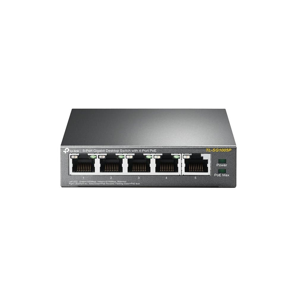 TP-Link 5-Port Gigabit Desktop Switch, 4-Port PoE, 10 Gbps, IEEE 802.3af