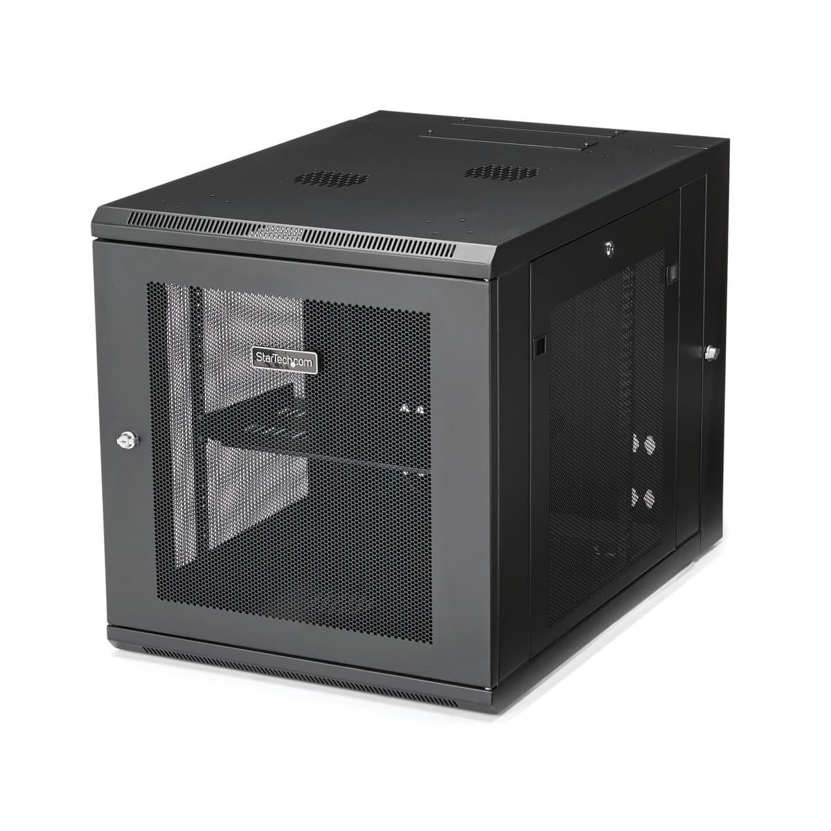 StarTech 4-Post 12U Wall Mount Network Cabinet, 19 Inch, 90kg Capacity, Hinged, Key Lock