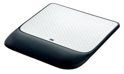 3M Precise Mouse Pad, Gel Wrist Rest, 213×223.5mm, Black/White Pattern