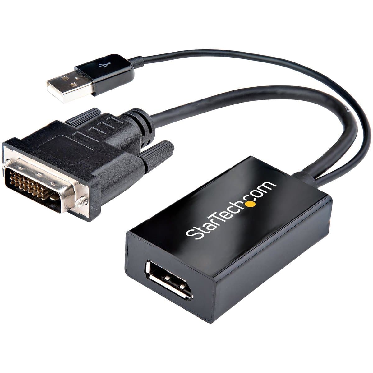 StarTech DVI-D to DisplayPort Adapter, USB Powered, 1920×1200, 10 in Cable
