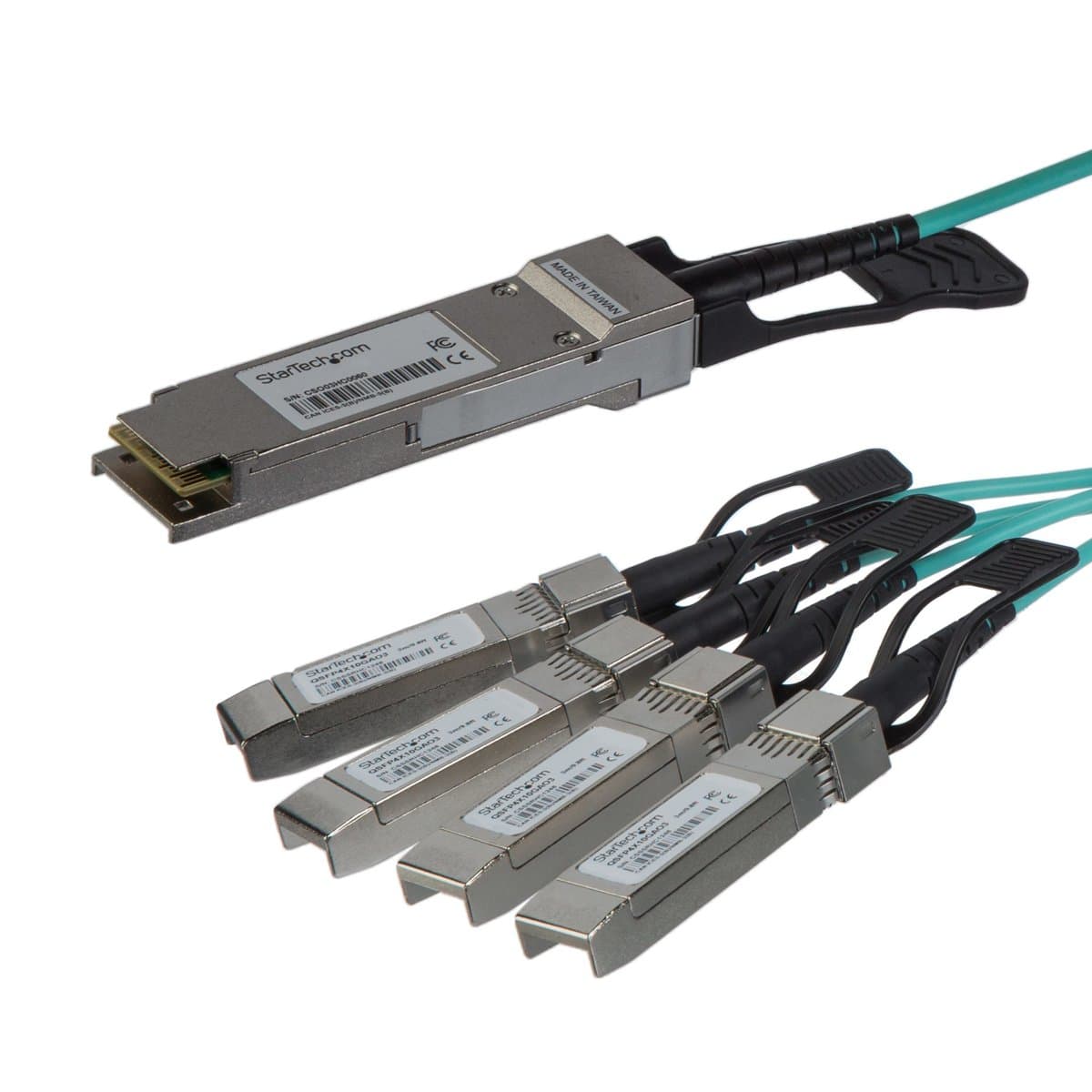 StarTech AOC Breakout Cable, 1×QSFP+ to 4×SFP+, 5m, 40GbE