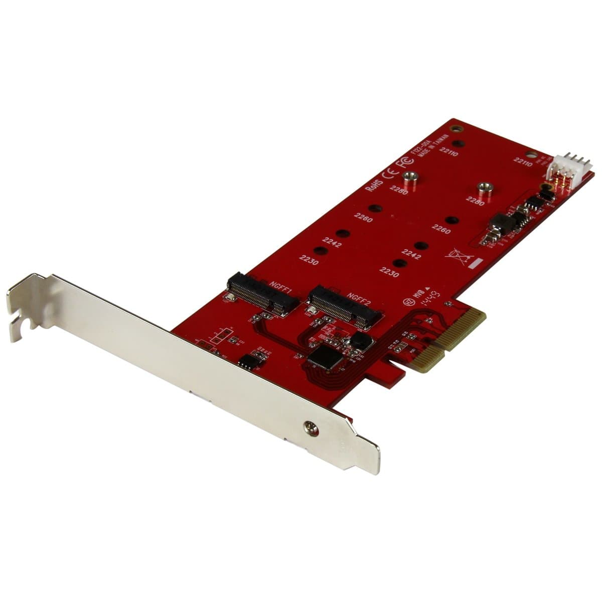 StarTech 2× M.2 SATA SSD Controller Card, PCIe, 6Gbit/s, Full-Height/Low-Profile