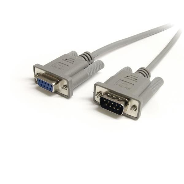StarTech 6ft Serial Cable, DB9 M/F, Straight Through, Grey