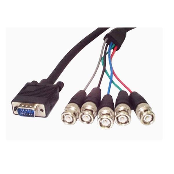 StarTech 6ft Coax VGA to 5 BNC Monitor Cable, HD15 Male, 5 BNC Male