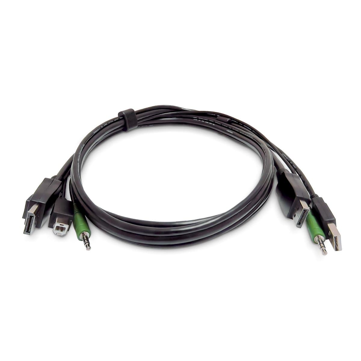 StarTech 3ft DisplayPort KVM Cable, USB 2.0, 3.5mm Audio, TAA Compliant