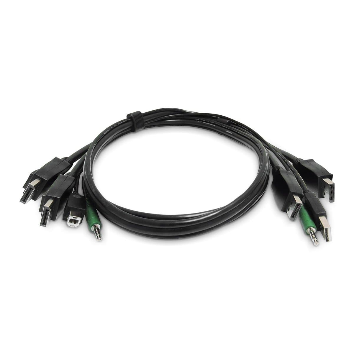 StarTech 6ft Dual-DisplayPort KVM Cable, 2x USB A to B, 3.5mm Audio, TAA Compliant