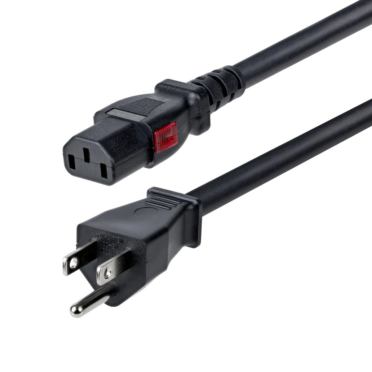 StarTech 6ft Computer Power Cord, NEMA 5-15P to Locking C13, 125V 15A, 14AWG