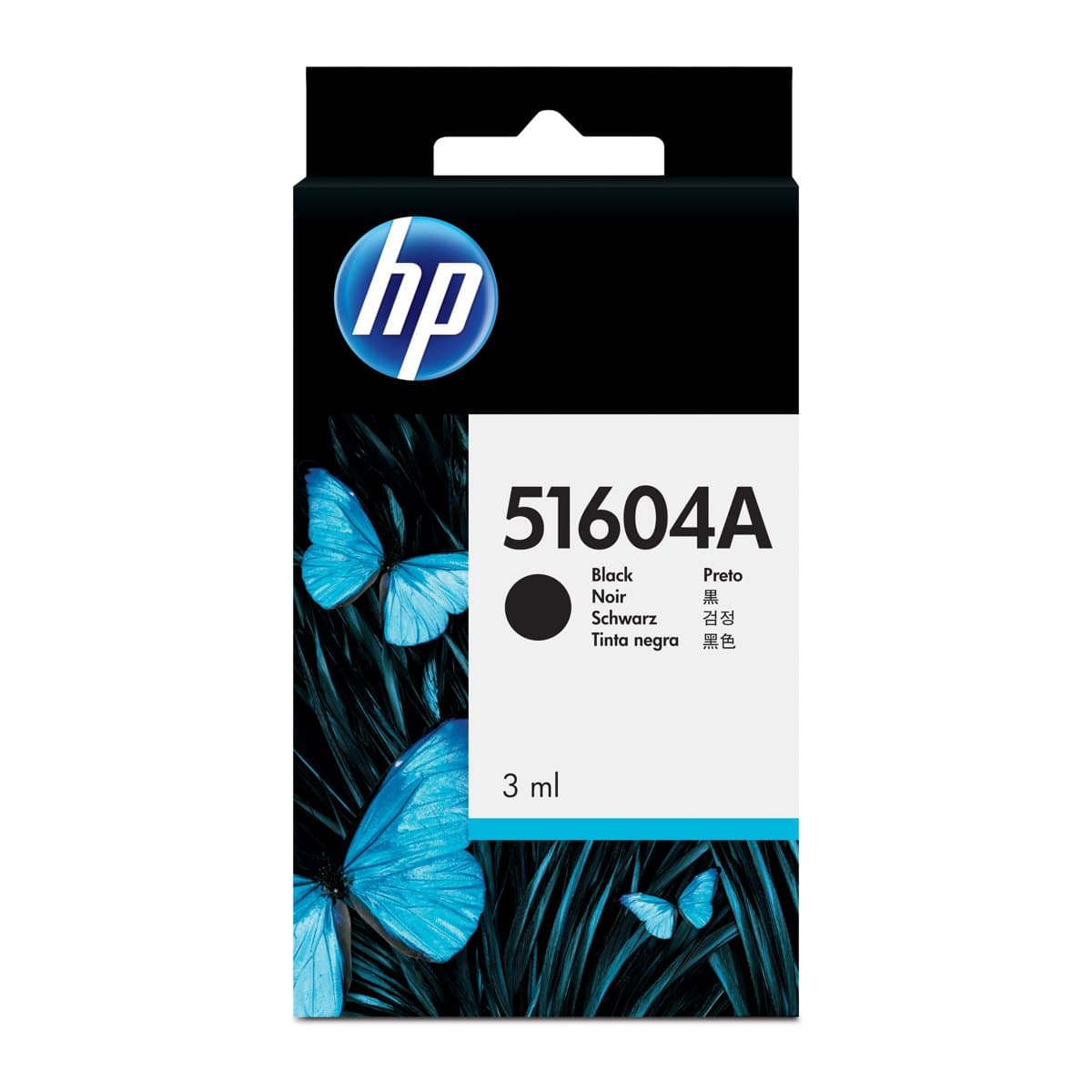 HP Black Thermal Inkjet Cartridge, Standard Yield, Pigment-based Ink, 1 ml