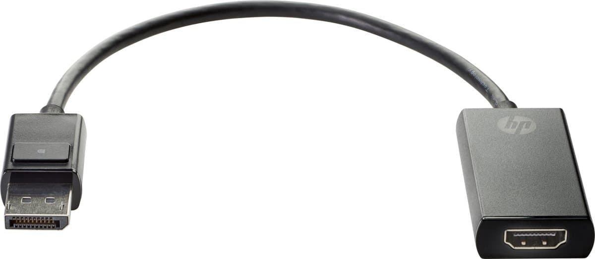 HP DisplayPort to HDMI True 4K Adapter, Male to Female, Black