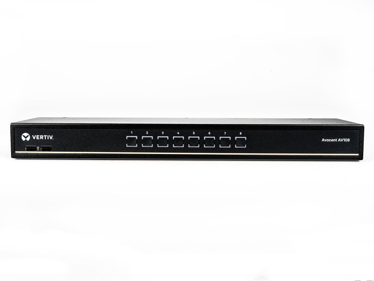 Vertiv Avocent AV108 KVM Switch, 8 VGA Targets, 1U Rack, USB