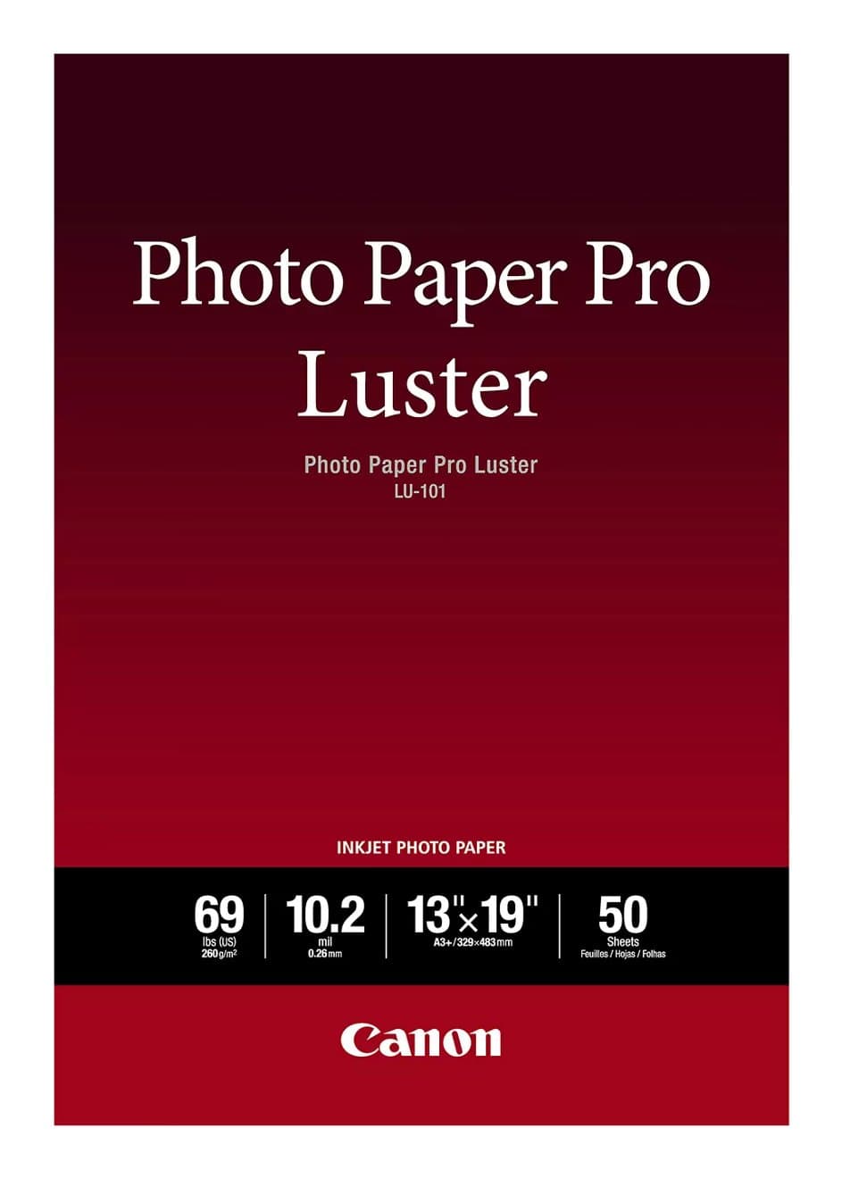 Canon Photo Paper Pro Luster, A3+ 13×19", 260 g/m², 50 Sheet Pack