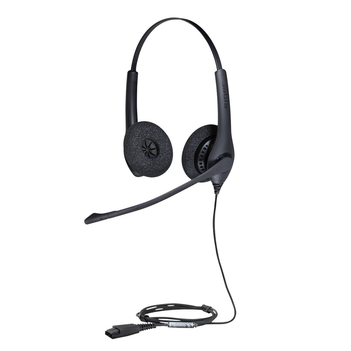 Jabra BIZ 1500 Duo QD, Corded Stereo Call Center Headset, Noise-Cancelling Mic, Quick Disconnect, Black