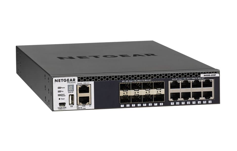 Netgear M4300-8X8F, 8-Port 10G Ethernet, L3 Managed, 1U, 320 Gbit/s