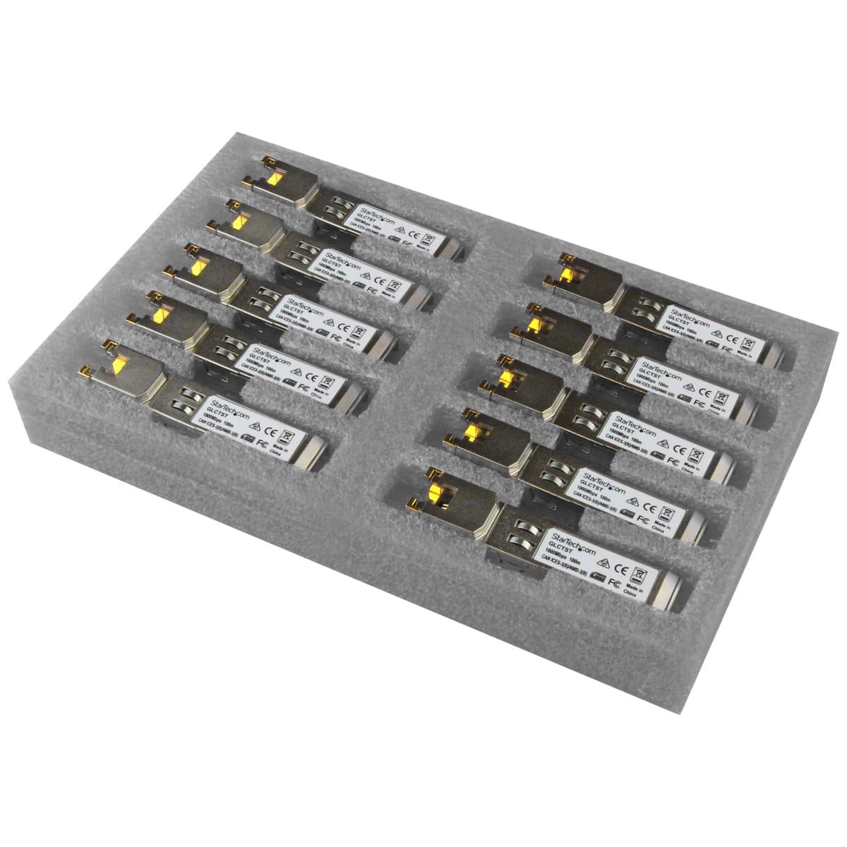 StarTech Cisco GLC-T SFP Transceiver Module, 1000BASE-T, Copper, RJ-45, 100m, 10-Pack