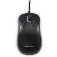 Verbatim 99790 Silent Corded Optical Mouse, USB Type-A, Ambidextrous, 2 Buttons