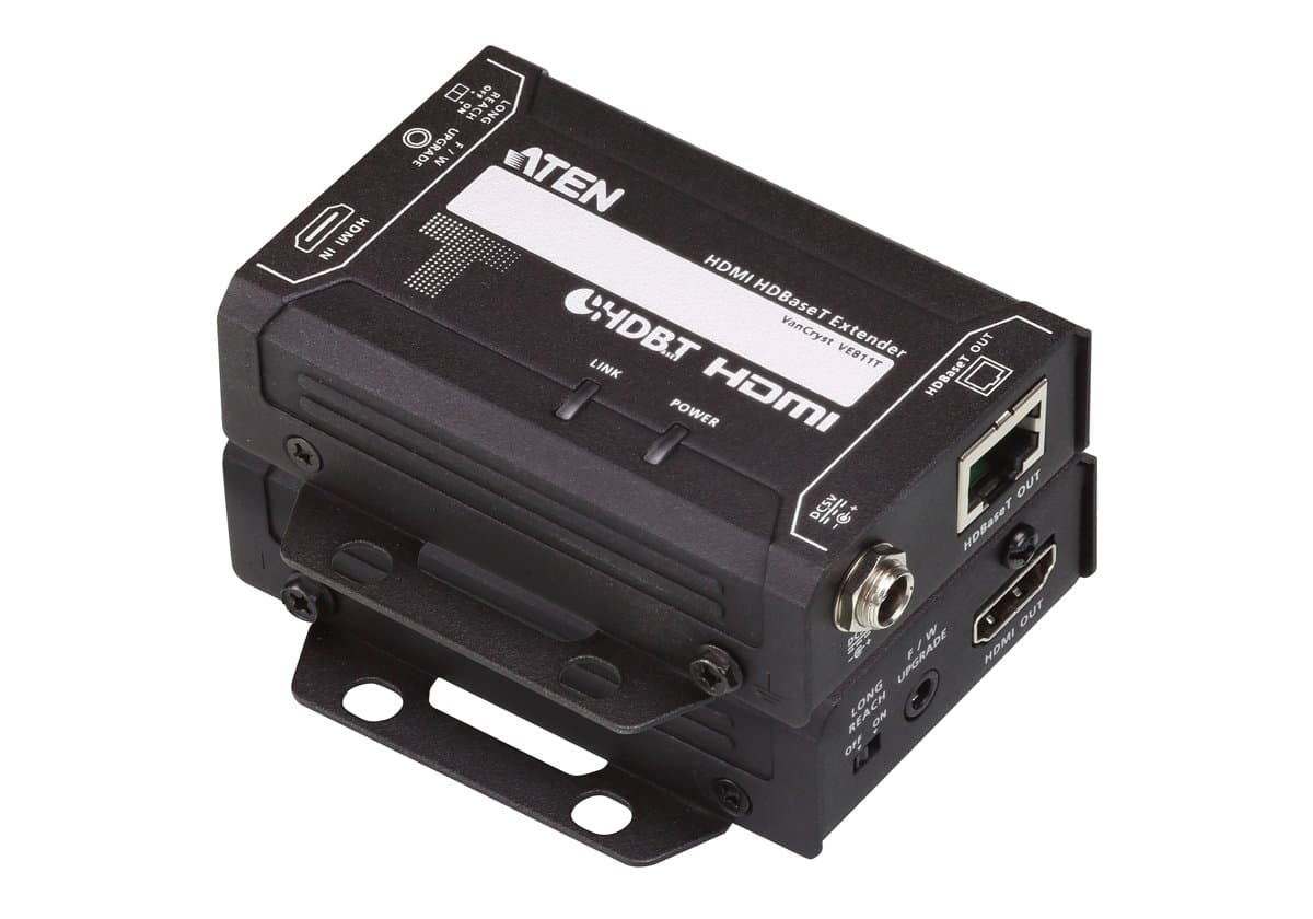 ATEN VE811 HDMI HDBaseT Extender, 4096×2160, 100m Range, Cat5e/6/6a, Transmitter/Receiver