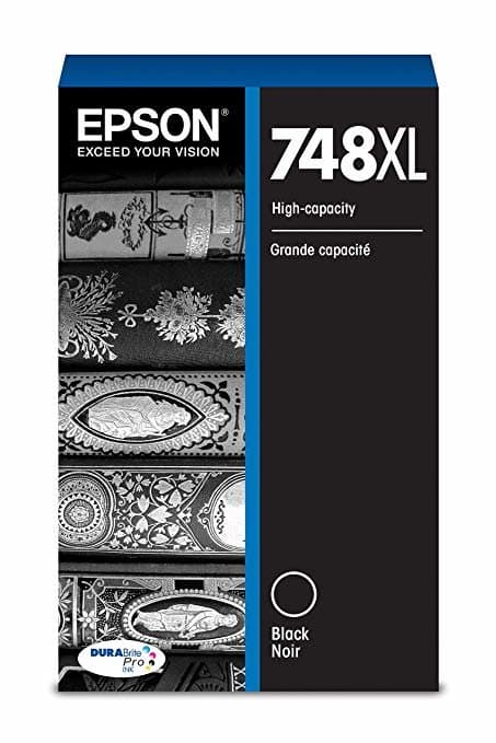 Epson 748XL High-Yield Black Ink Cartridge, Pigment-based, 5000 Pages