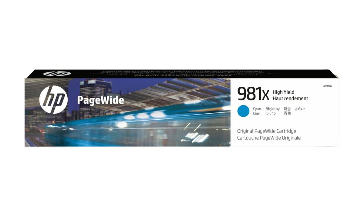 HP 981X Cyan PageWide Cartridge, High Yield, 116 ml, 10000 Pages
