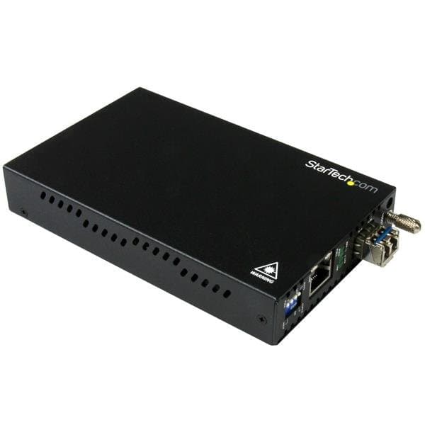 StarTech Gigabit Ethernet Fiber Media Converter, 1000Base-T to 1000Base-LX, 20 km Reach, Single-Mode Fiber, LC