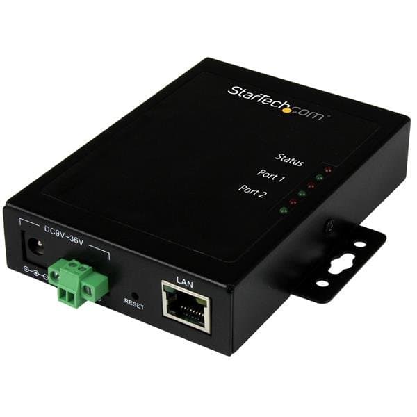 StarTech 2-Port Serial-to-IP Device Server, RS232, 10/100Base-T, Metal Housing