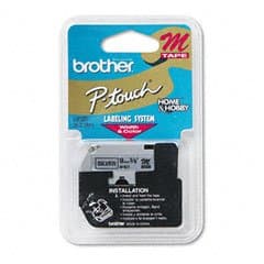 Brother M921 3/8" Black on Silver Label Tape, 26.2ft Length