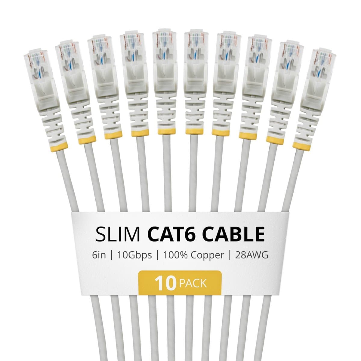 StarTech.com Slim CAT6 Cable 10 Pack Gray Slim Snagless RJ45 UTP Patch Cable
