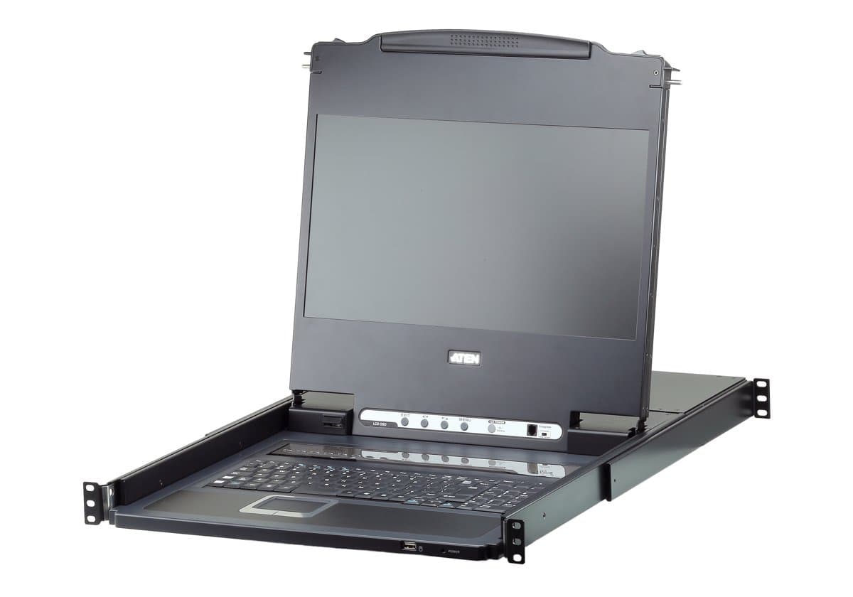 ATEN 8-Port 17.3" DVI LCD KVM Switch, 1920×1080, USB, 250 cd/m²