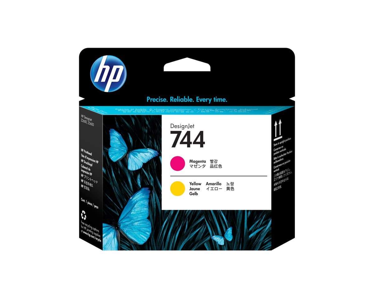 HP 744 Magenta/Yellow DesignJet Printhead, Thermal Inkjet, Z2600/Z5600, 28×143×132mm