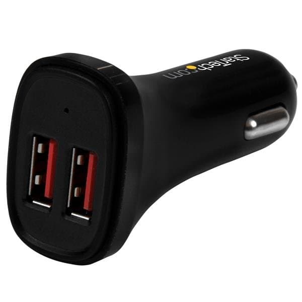 StarTech Dual-Port USB Car Charger, 24W/4.8A Output, 5V, Universal