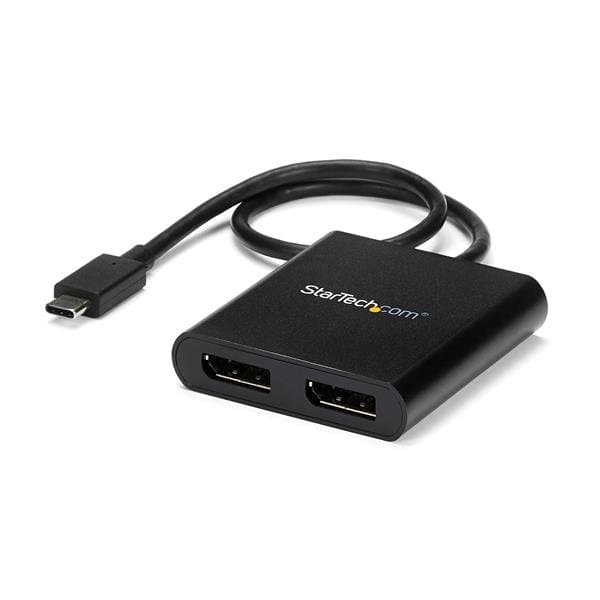 StarTech USB-C to Dual DisplayPort 1.2 Adapter, 4K 30Hz/1080p 60Hz, Windows