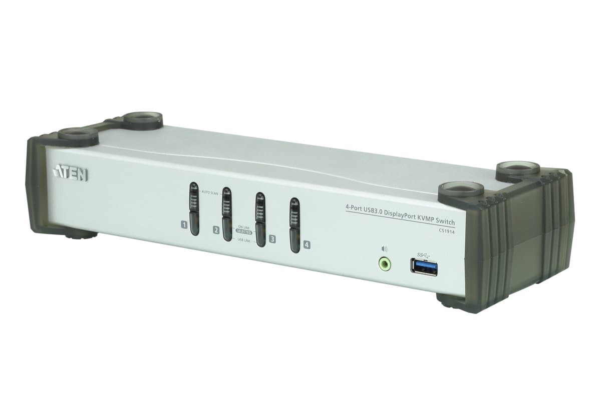 ATEN CS1914 4-Port USB 3.0 DisplayPort KVMP Switch, 4K UHD, 5 Gbps, 3.3W