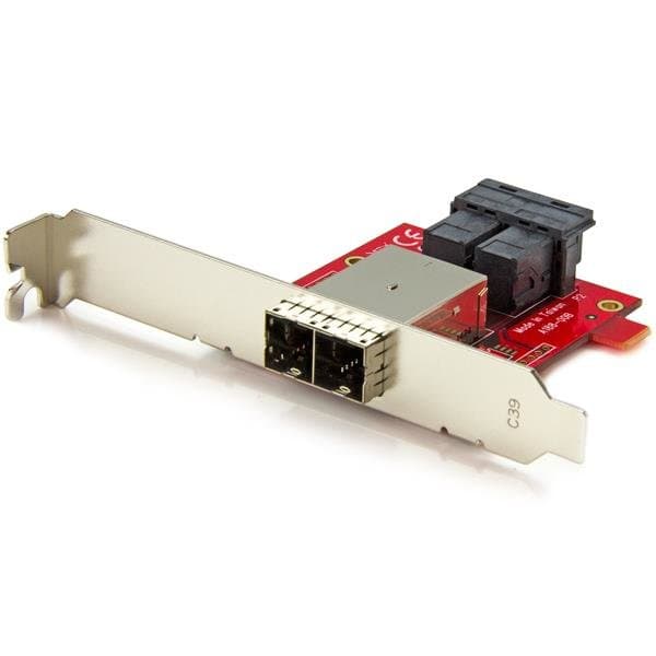 StarTech Dual SFF-8643 to SFF-8644 Mini-SAS Adapter, 12 Gbps, Supports 8 Drives