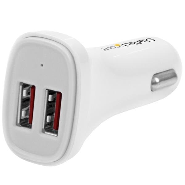StarTech Dual-Port USB Car Charger, 24W/4.8A, 5V, Universal