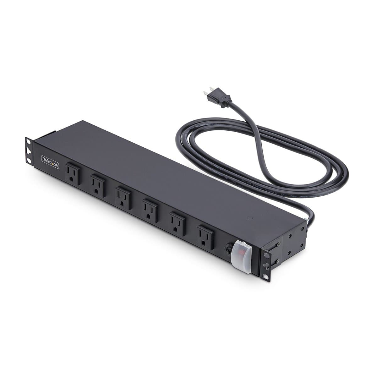 StarTech 12-Outlet PDU, Rackmount 1U Power Strip, Right-Angle Ports, 15A