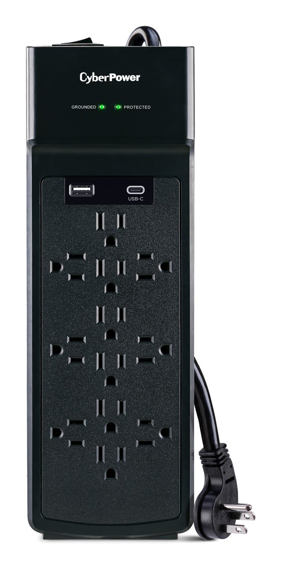Cyberpower Csp1206uc Surge 3000J 6 Cord USB-Ac Black
