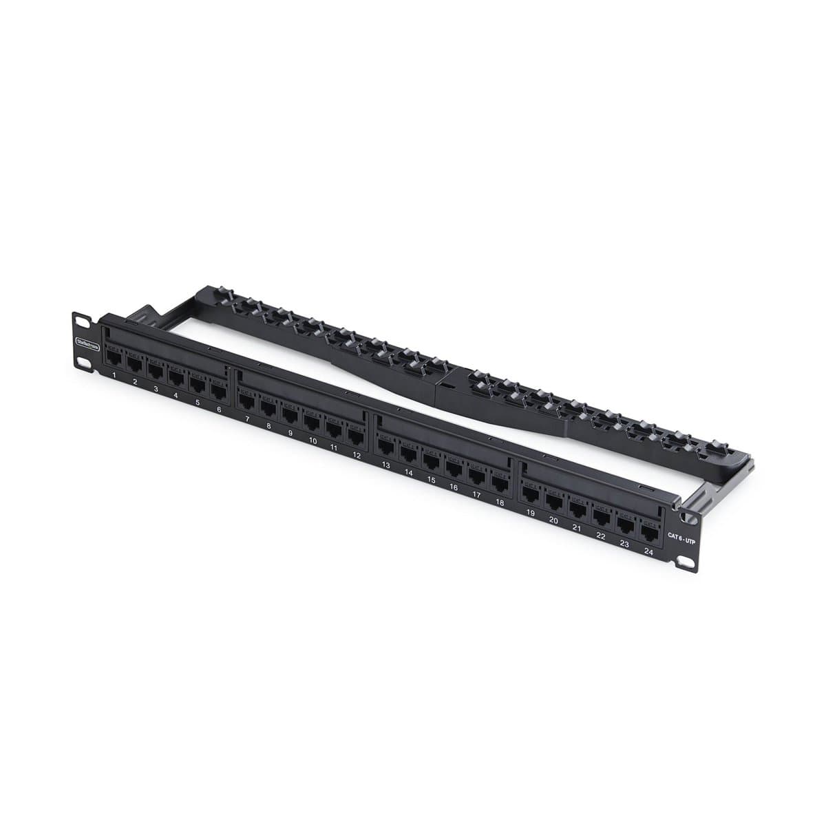 StarTech.com 1U Feed Through Patch Panel 24 Port With RJ45 Inline Couplers