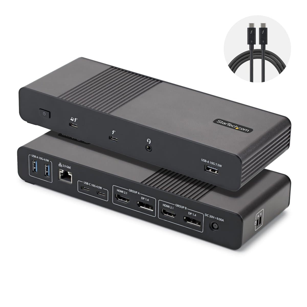 StarTech Thunderbolt 5 Docking Station, Quad Monitor, 140W Power